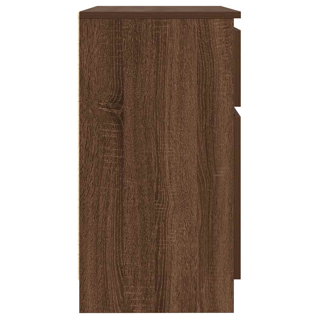 Sideboard with Drawer Brown Oak 71x35x65 cm Engineered Wood